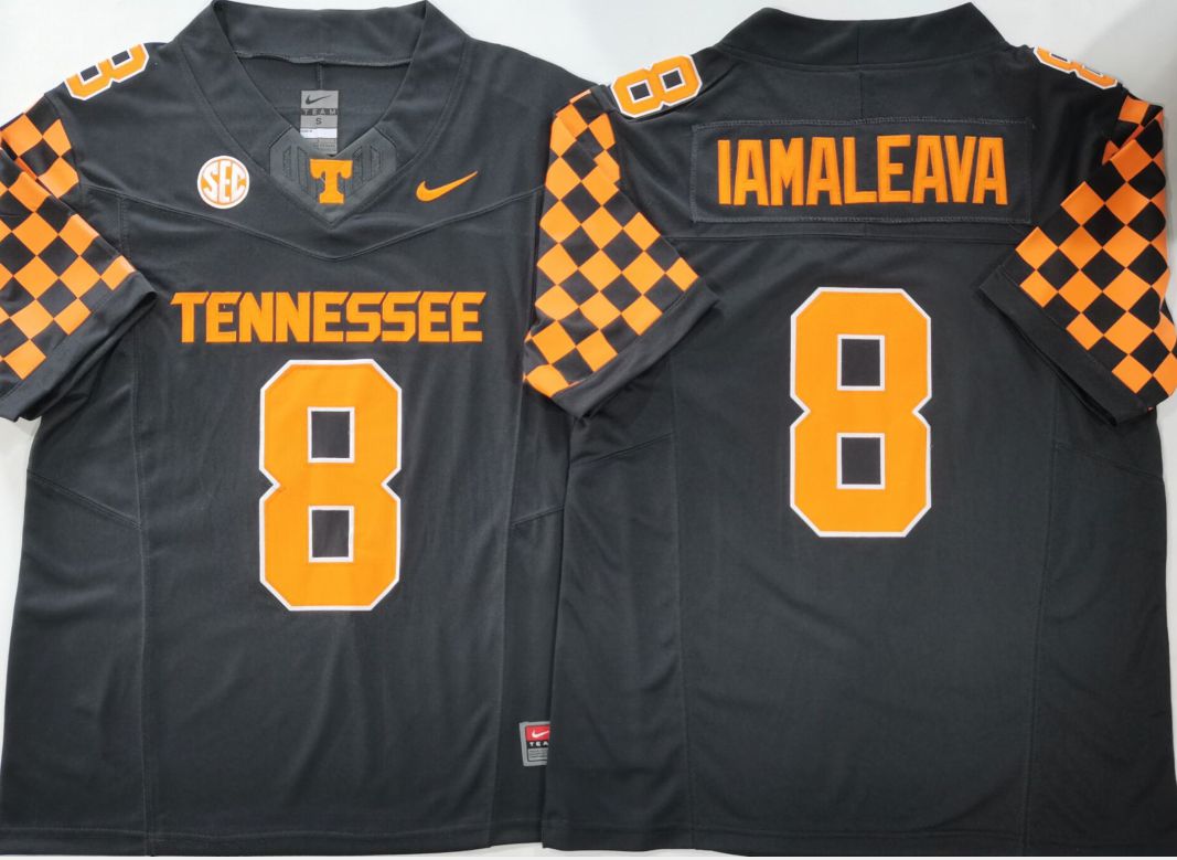 Men Tennessee Volunteers 8 Iamaleava Black Nike 2025 NCAA Jersey style 1
